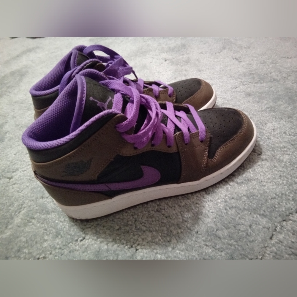 Women's Purple and Brown Nike Air Jordan's